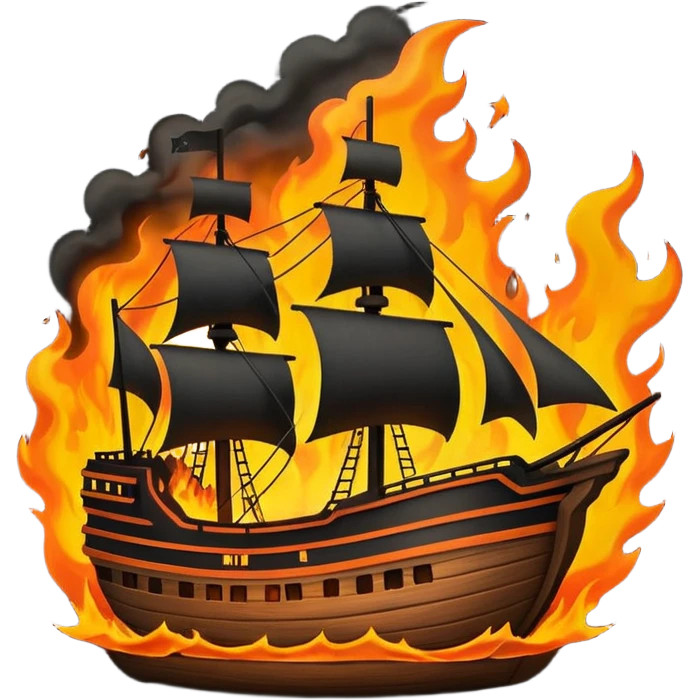 un barco quemandose emoji