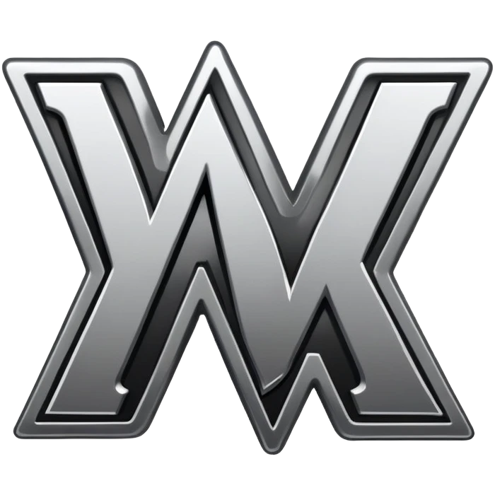 western style graffiti connected BLK letters with metallic silver outline, transparent background, only the letters visible, simple design for Discord emoji