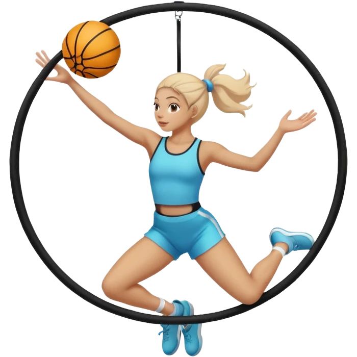 girl doing aerial hoops silhouette  emoji