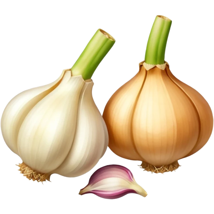 two garlic 45 degrees emoji