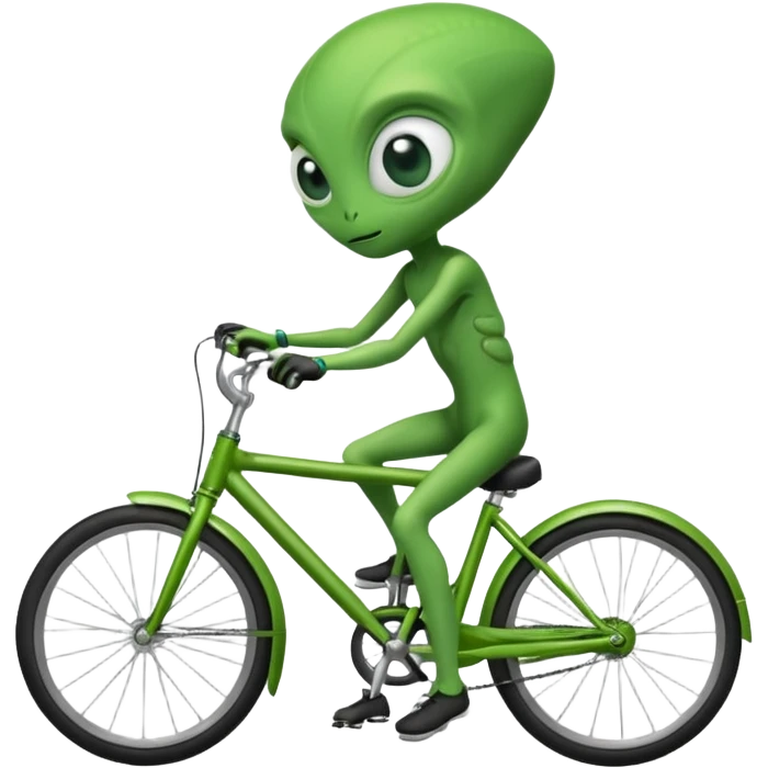 alien riding bicycle emoji