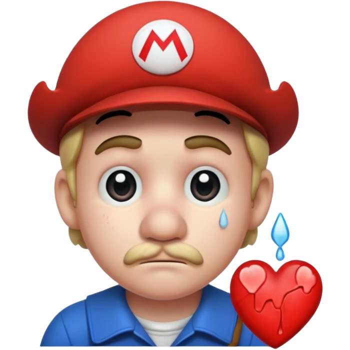 Mario bros con corazón roto emoji