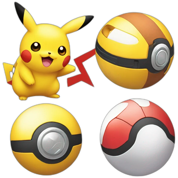 pokeball with a pikachu emoji