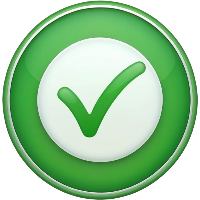 A white tick in a green circle emoji