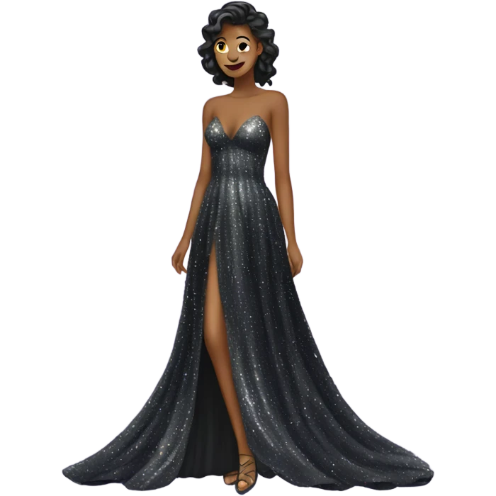 sparkly long gown emoji