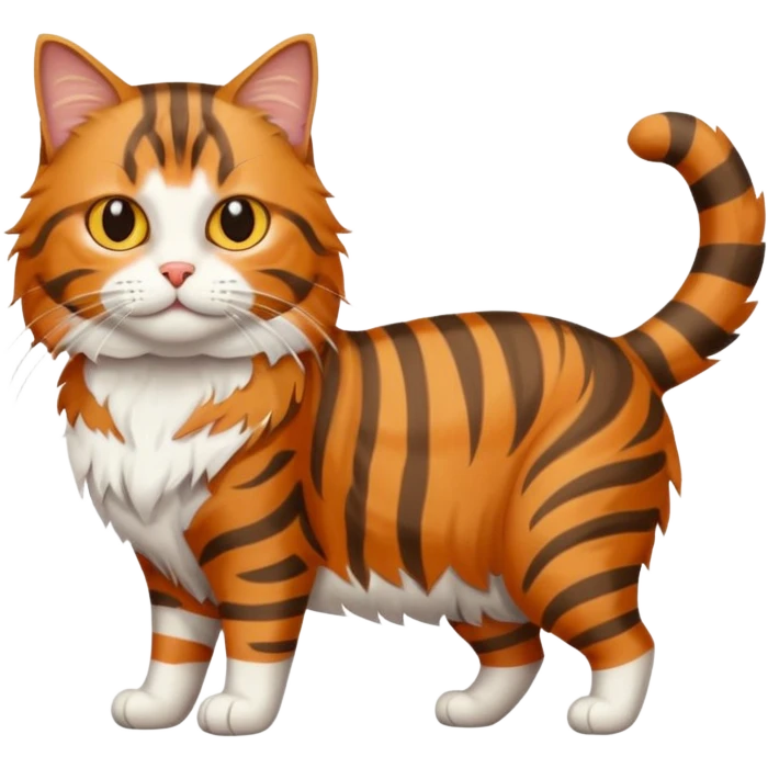 a long haired tabby cat full body emoji