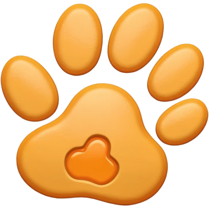 a very light pale pastel yellow-orange pawprint emoji