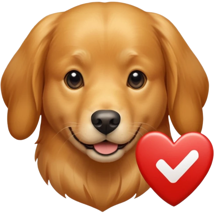 Dog check mark red emoji