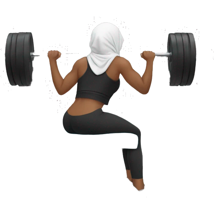 Make an emoji of a hijab girl doing bench presses  emoji
