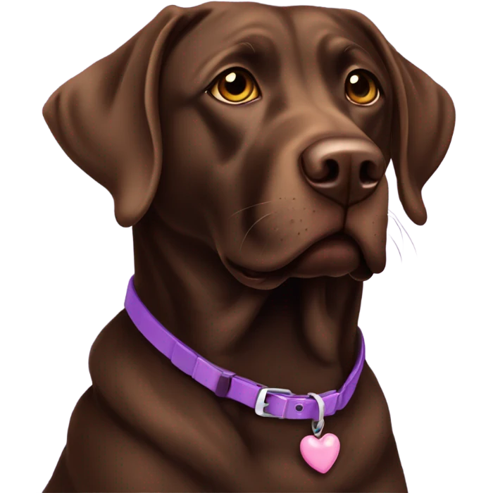 Chocolate lab, love, collar purple emoji