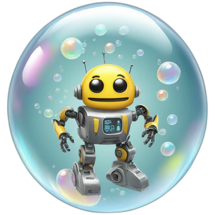 robot inside soap indestructible soap bubble emoji