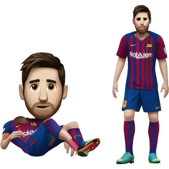 Messi injured with swollen ankles emoji