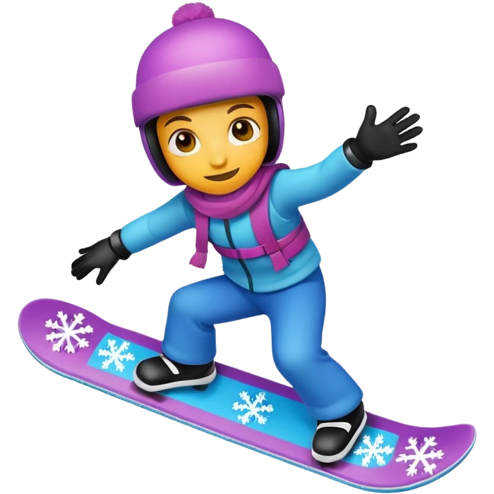 snow board,colorful, negative: character. emoji