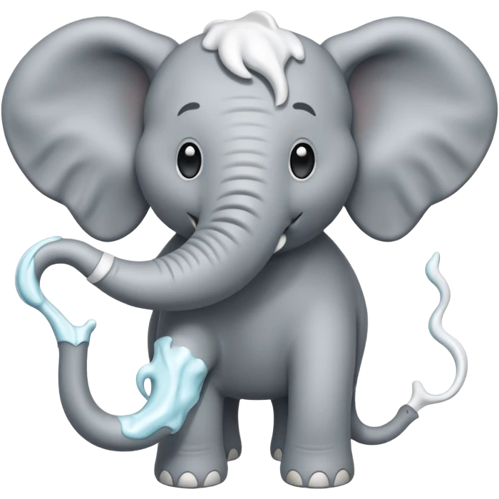 elephant with  toothpaste emoji