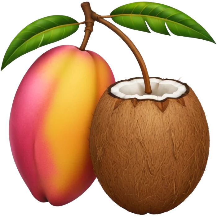 mango rosa y coco emoji