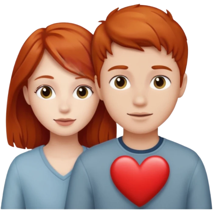 The boy send love the redhead girl emoji