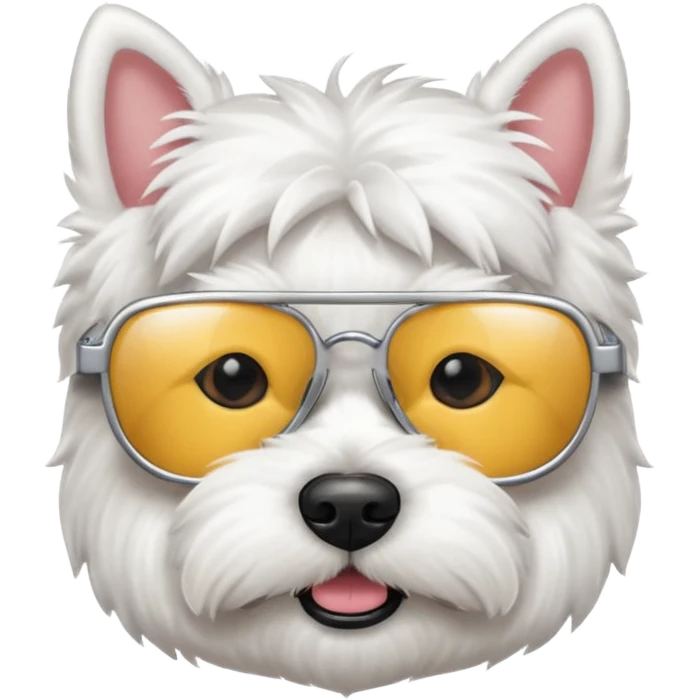 Westie Dog with cool glasses emoji