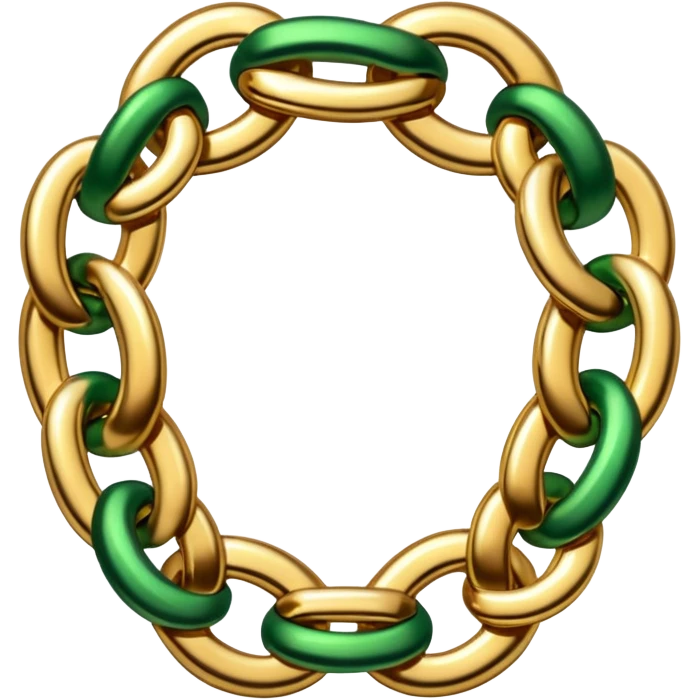 chain in golden and green colours emoji