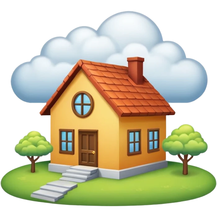 House with cloud emoji