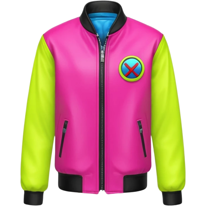 neon color Russian underground fashion jacket emoji