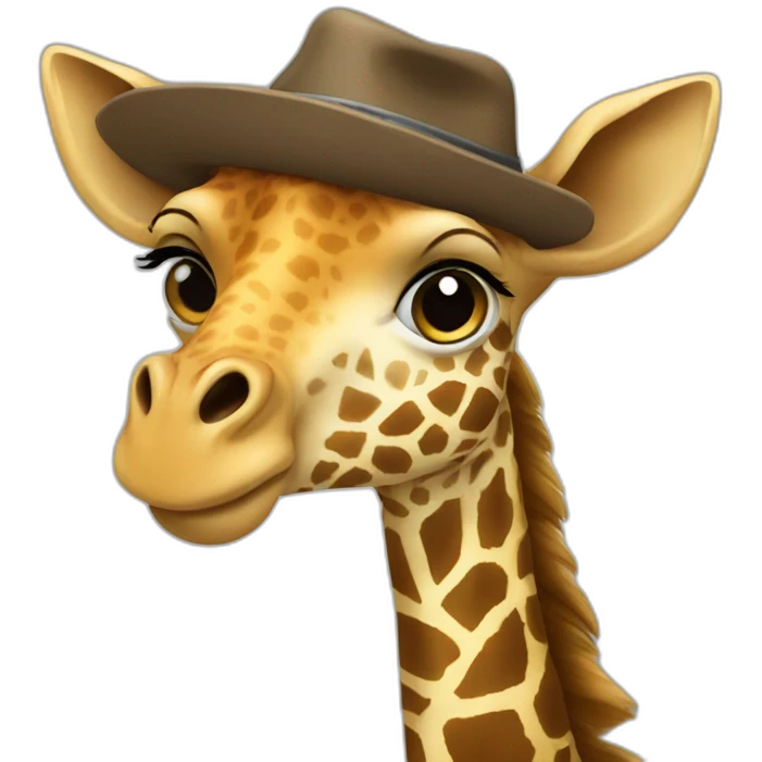 Giraffe with hat and jacket emoji