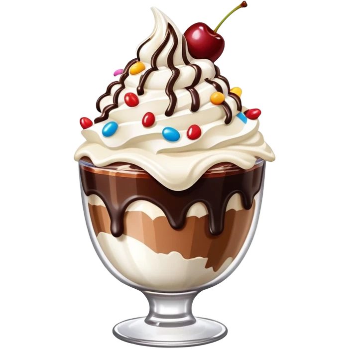 fudge sundae with cherry on top emoji