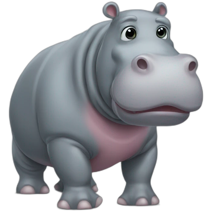 Hippo using walker emoji