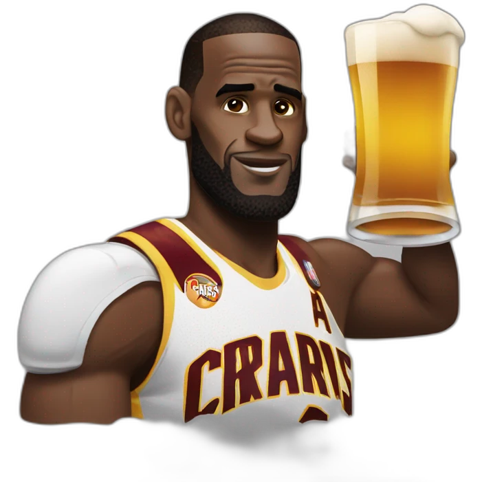 LeBron James drinking a beer emoji