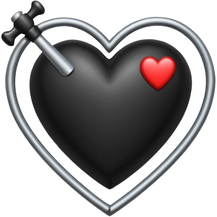 Corazón negro con una flecha emoji
