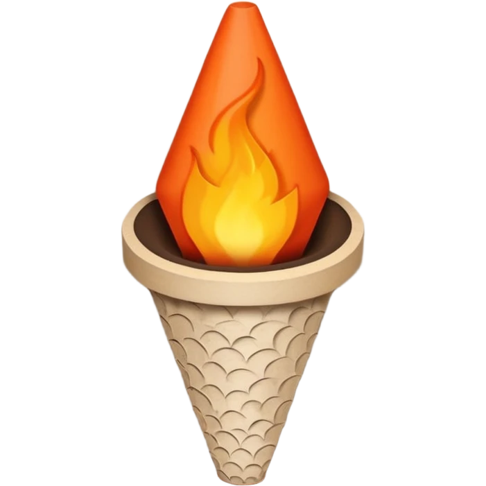 cartoon-like joint, cone-shaped, with a burning orange-red ember at the tip, realistic paper and ash texture, simplified and clean, bold outlines, emoji style emoji