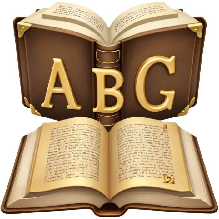 enchanted book with floating letters emoji