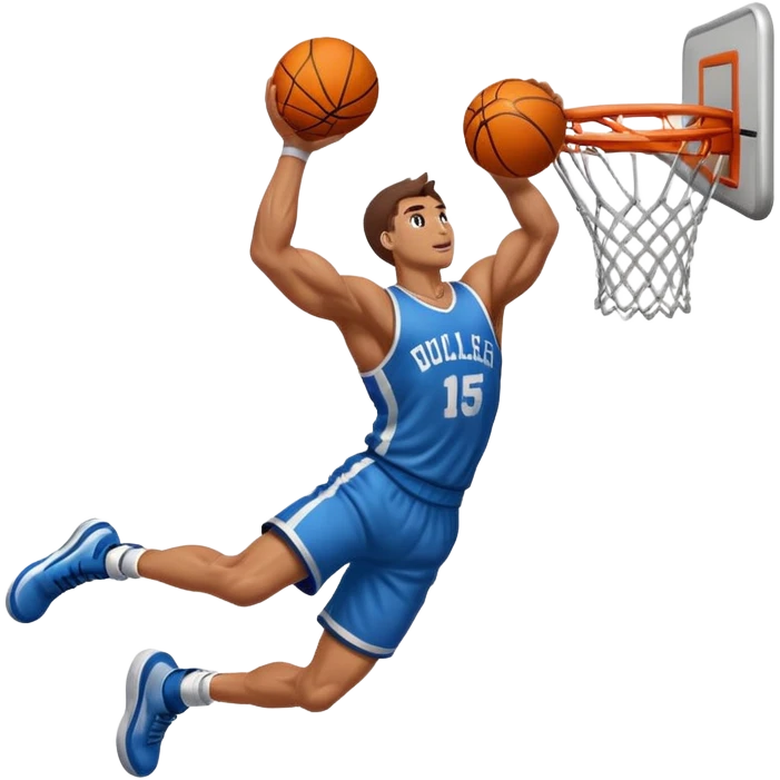 an arm dunking a basketball into a hoop emoji