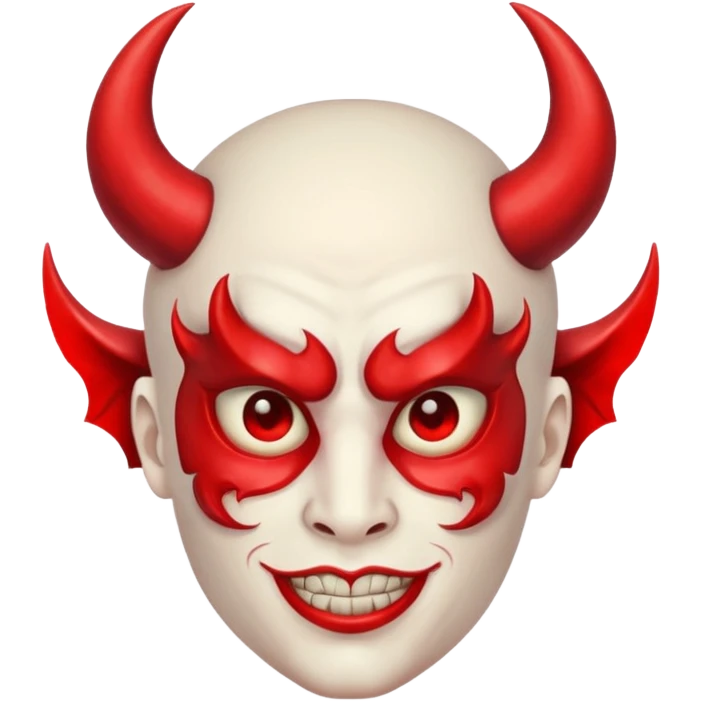 Devil wearing angel mask emoji