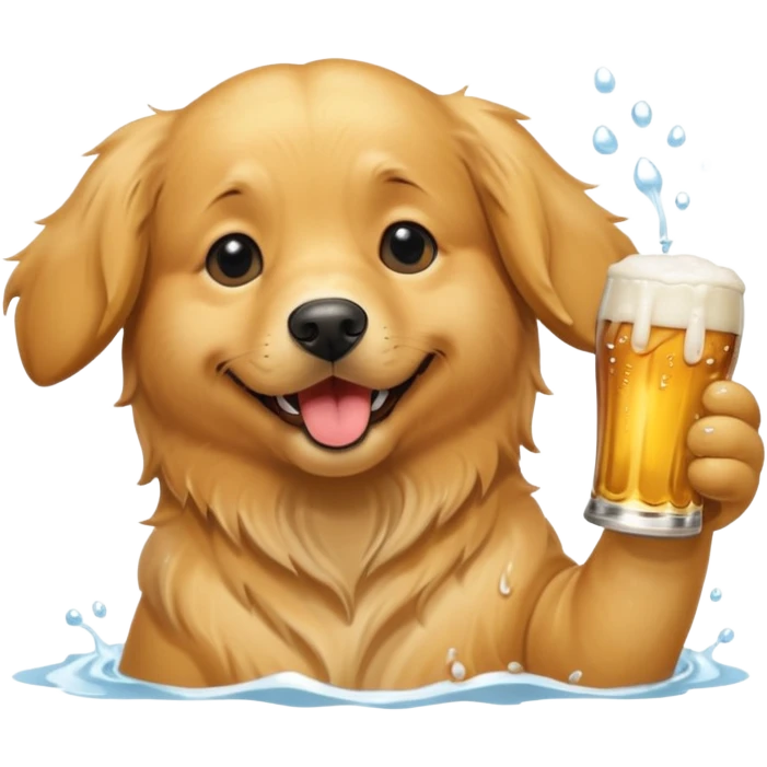Dog drinking beer emoji