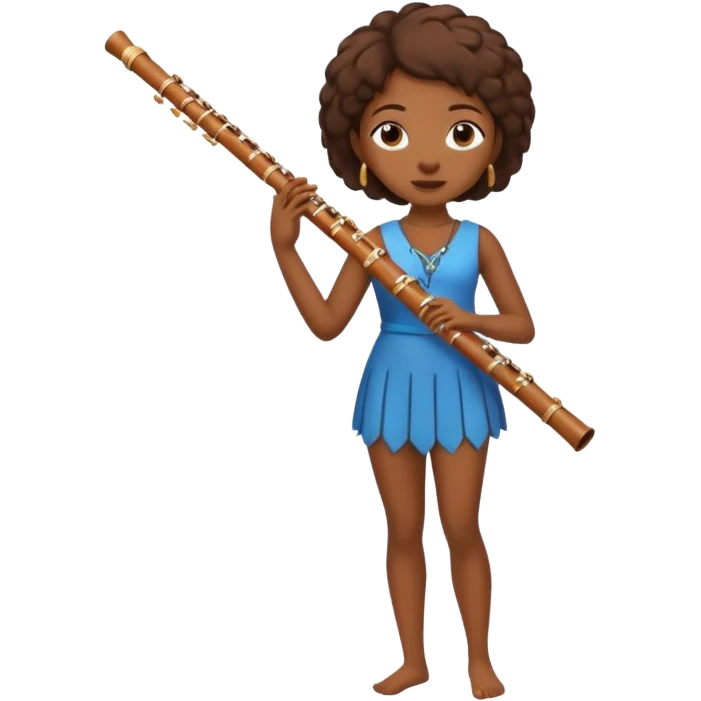 black woman playing flute full body emoji