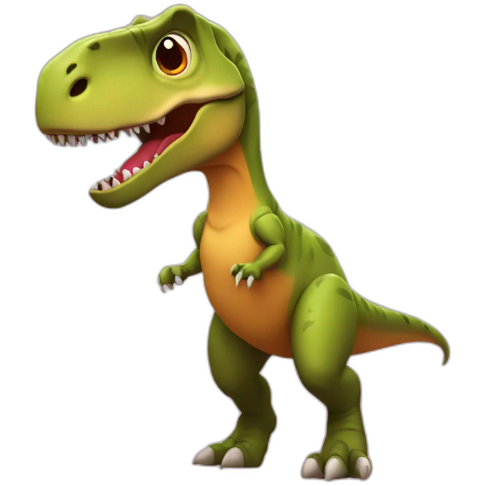 t-rex with hearts emoji