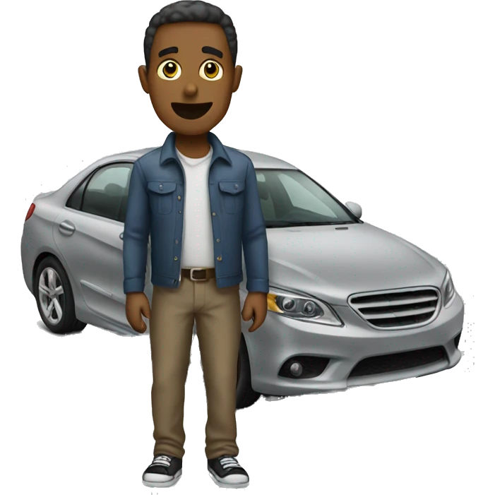 Man standing up n car emoji