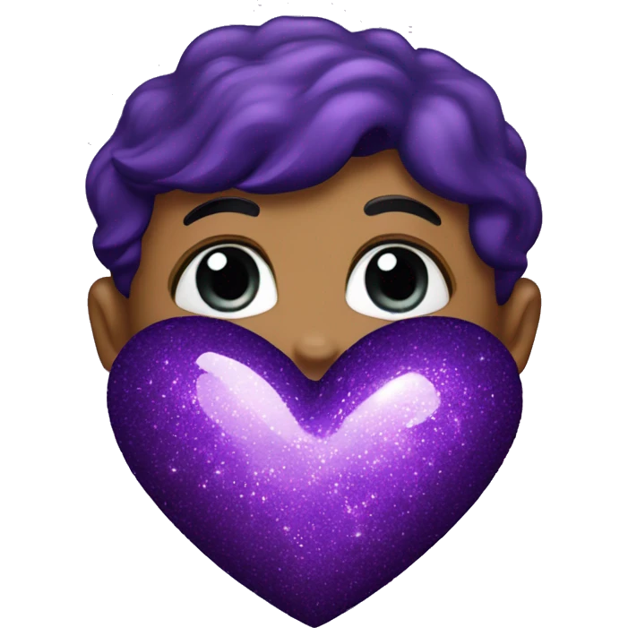 Dark Purple Heart with glitter  emoji