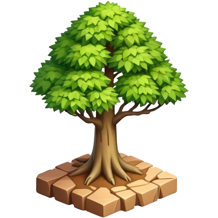 isometric rugged small tree emoji