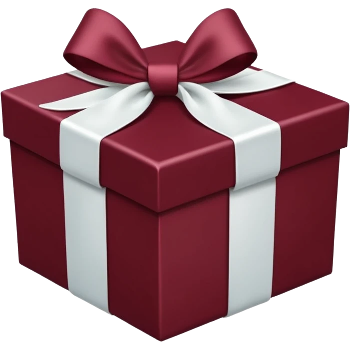 Maroon gift box with white bow emoji