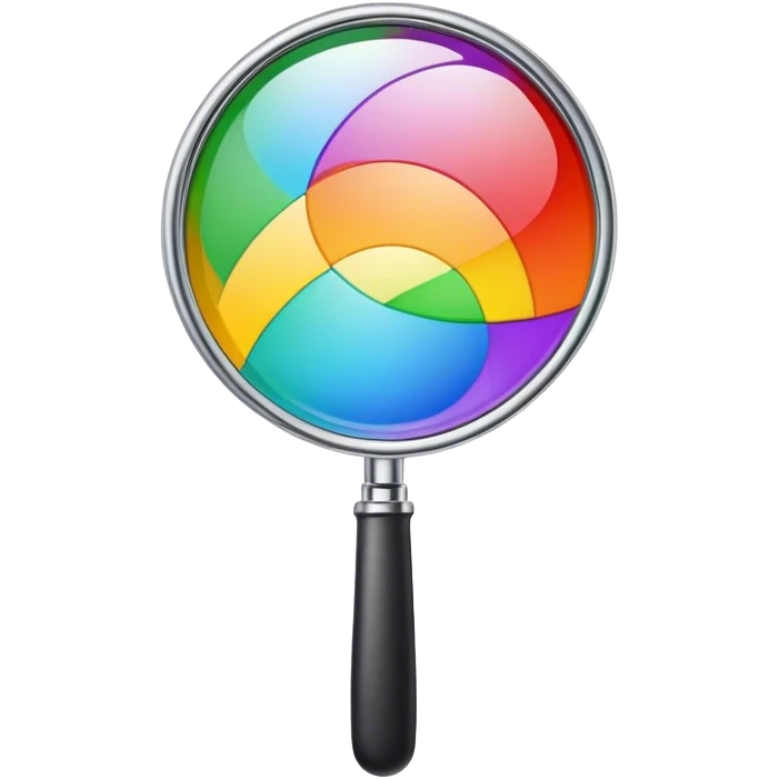 completely rainbow colored magnifier  emoji