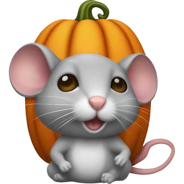 Mouse pumpkin emoji