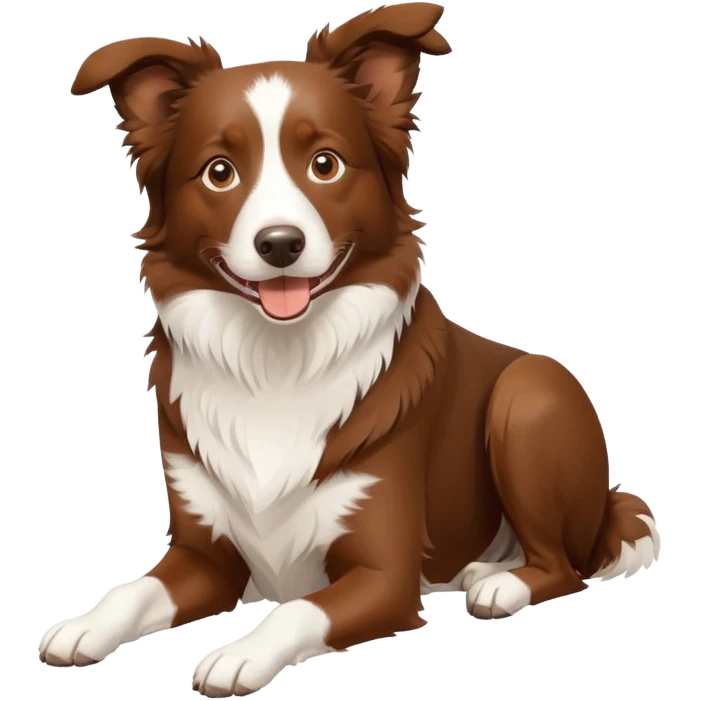 happy Brown Border Collie sitting emoji
