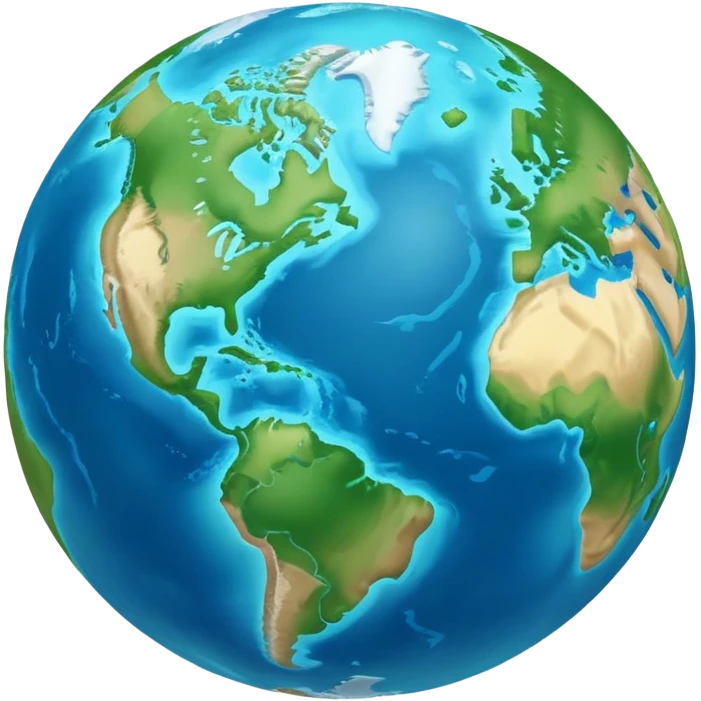 planet Earth with continents and oceans emoji