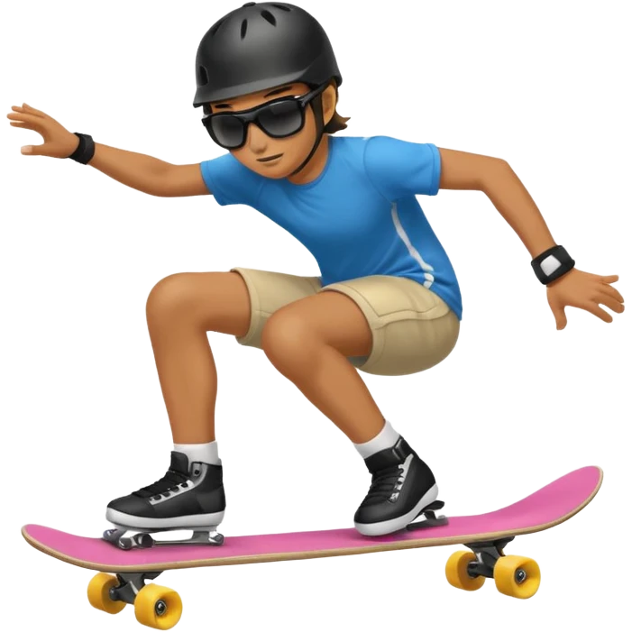 Skater doing kick push emoji