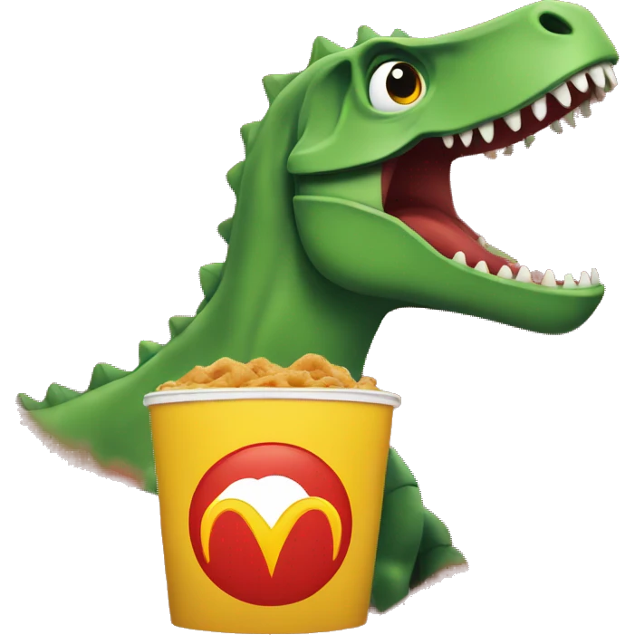 Dinosaurus with MCdonald emoji