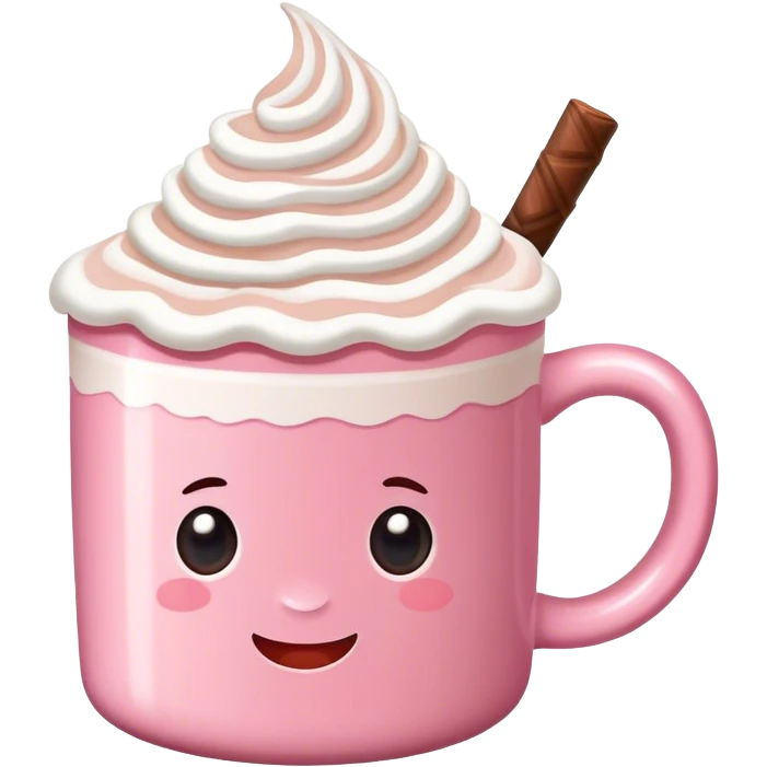 Hot coco pink mug  emoji