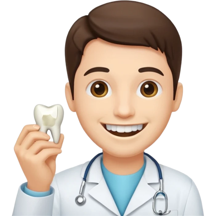 dentist  with tooth emoji