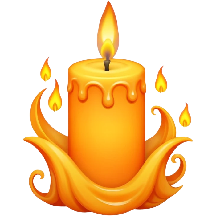 Candle flame with swirling energy emoji