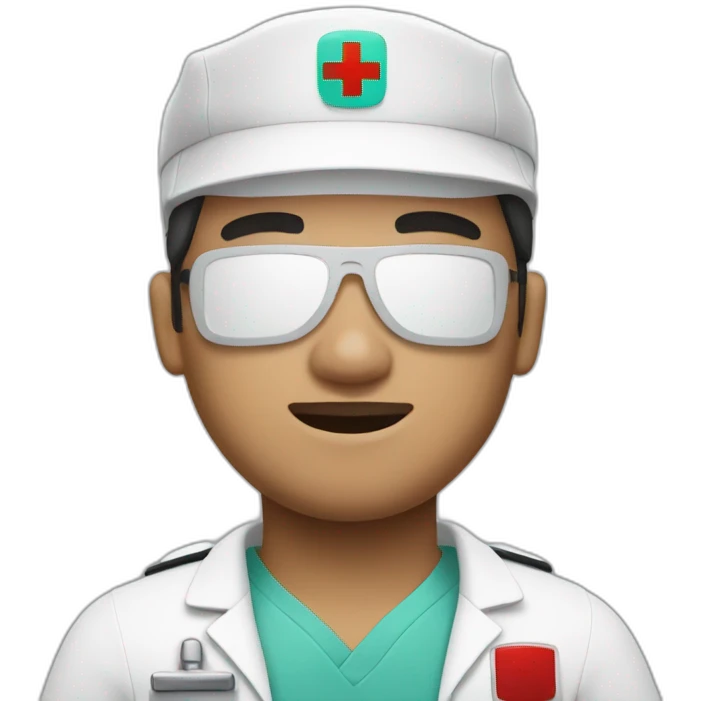 Ambulance man with white skin emoji